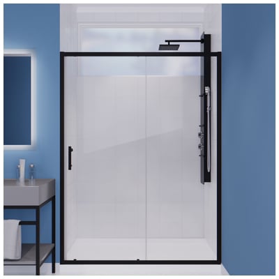 Anzzi Shower and Tub Doors-Shower Enclosures, Shower, MATTE BLACK, Shower Door, , Black, Aluminum, SHOWER - Shower Doors - Sliding, 191042057265, SD-AZ052-02MB,60-69 in