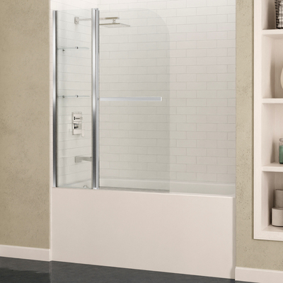 Anzzi Galleon 48 in. x 58 in. Frameless Tub Door with TSUNAMI GUARD in Polished Chrome, 191042049567, SD-AZ054-01CH