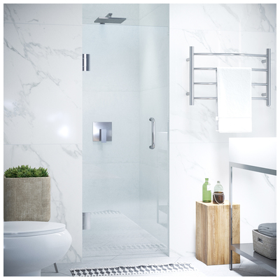 Anzzi Passion Series 30 in. by 72 in. Frameless Hinged Shower Door in Chrome with Handle SD-AZ8075-02CH