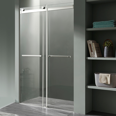 Anzzi Kahn Series 60 in. x 76 in. Frameless Sliding Shower Door with Horizontal Handle in Chrome, 191042055070, SD-FRLS05802CH