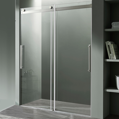 Anzzi Stellar Series 60 in. x 76 in. Frameless Sliding Shower Door with Handle in Brushed Nickel, 191042055155, SD-FRLS05902BN