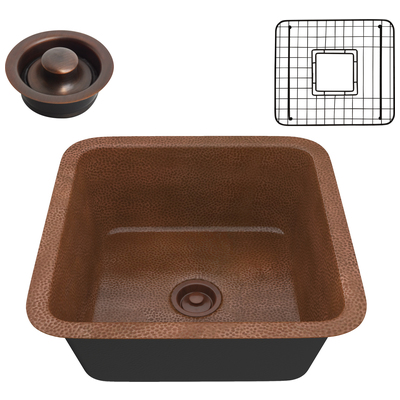 Anzzi Single Bowl Sinks, Drop-In, Single, Copper,Hammered, Copper, Copper, KITCHEN - Kitchen Sinks - Drop-in - Copper, 191042047273, SK-026,Less than 19 in Long,15 - 20 in Wide