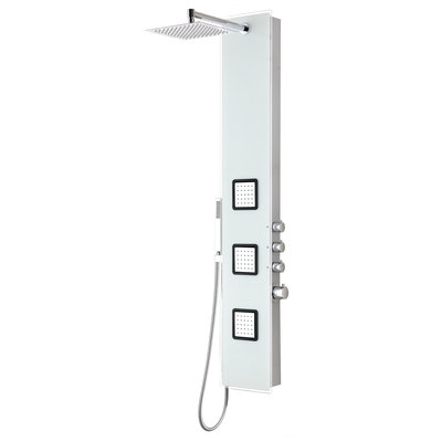 Anzzi Shower Panels, Chrome,White, White, Tempered Glass, SHOWER - Shower Panels, 191042003514, SP-AZ032