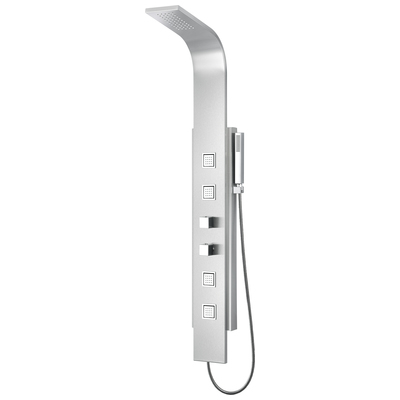 Anzzi Visor 60 in. Full Body Shower Panel with Heavy Rain Shower and Spray Wand in Brushed Steel SP-AZ035