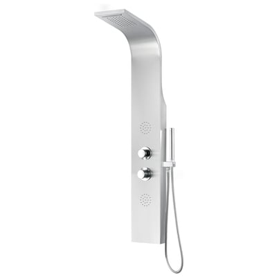 Anzzi Vanzer 52 in. Full Body Shower Panel with Heavy Rain Shower and Spray Wand in Brushed Steel SP-AZ037