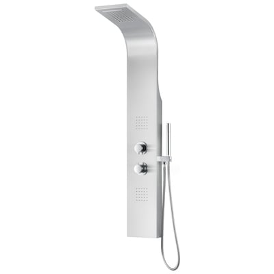 Anzzi Anchorage 51 in. Full Body Shower Panel with Heavy Rain Shower and Spray Wand in Brushed Steel SP-AZ038