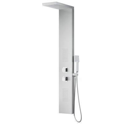Anzzi Expanse 57 in. Full Body Shower Panel with Heavy Rain Shower and Spray Wand in Brushed Steel SP-AZ041
