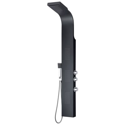 Anzzi Level Series 66 in. Full Body Shower Panel System with Heavy Rain Shower and Spray Wand in Black SP-AZ056