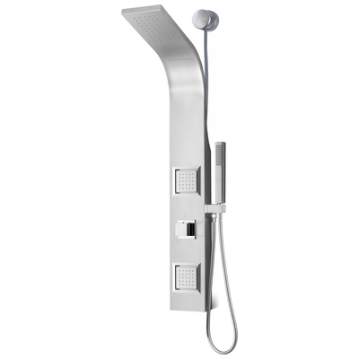 Anzzi Aura 2-Jetted Shower Panel with Heavy Rain Shower & Spray Wand in Brushed Steel SP-AZ078BS
