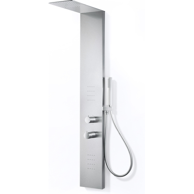 Anzzi Collines Series 55 in. 2-Jetted Shower Tower in Polished Chrome with Heavy Rain Shower, Spray Wand, and DIY Friendly, 191042080737, SP-AZ079CH