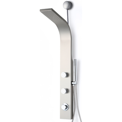 Anzzi Cici Series 39 in. 2-Jetted Shower Tower with Heavy Rain Showerhead and Spray Wand, Shower System in Brushed Nickel, 191042080560, SP-AZ081BN