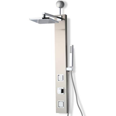 Anzzi Dion Series 39 in. 2-Jetted Shower with Heavy Rain Showerhead and Spray Wand, Full Body Shower System in Brushed Nickel, 191042081994, SP-AZ082BN