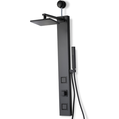Anzzi Dion Series 39 in. 2-Jetted Shower with Heavy Rain Showerhead and Spray Wand, Full Body Shower System in Matte Black, 191042082014, SP-AZ082MB