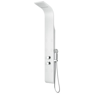 Anzzi Lyric 64 in. 6-Jetted Full Body Shower Panel with Heavy Rain Shower and Spray Wand in White SP-AZ8091