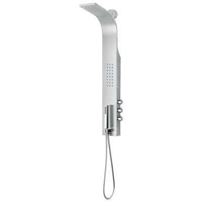 Anzzi King 48 in. Full Body Shower Panel with Heavy Rain Shower and Spray Wand in Brushed Steel SP-AZ8105