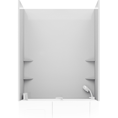 Anzzi Rampart Series 60 in. W x 60 in. H 2-Piece Glue-Up Acrylic Shower Wall Set in White with Smooth High Glossy Finish, 191042097056, SW-6060FLT-WH
