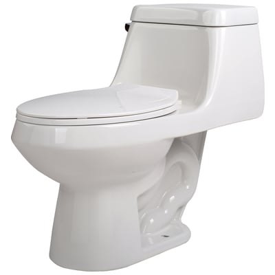 Anzzi ANZZI 1-piece 1.28 GPF Single Flush Elongated Toilet in White T1-AZ058-R
