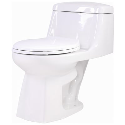 Anzzi Templar 1-piece 1.28 GPF Single Flush Elongated Toilet in White T1-AZ061