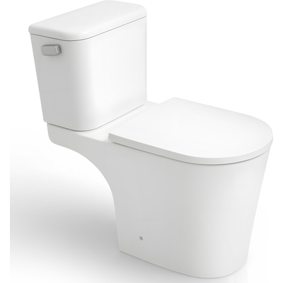 Anzzi Two-Piece Elongated Toilet in White with Soft-Close Lid, 1.6 GPF Flush, Compatible with Macerator Pump (Toilet Only), 191042096035, TL-AZ600