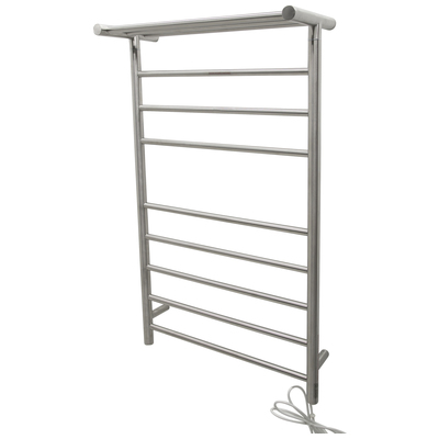 Anzzi Eve 8-Bar Stainless Steel Wall Mounted Electric Towel Warmer Rack in Brushed Nickel TW-AZ012BN