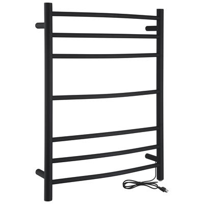 Anzzi Gown 7-Bar Stainless Steel Wall Mounted Towel Warmer in Matte Black TW-AZ027MBK