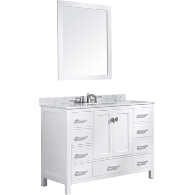 Anzzi Chateau 48 in. W x 36 in. H Bathroom Bath Vanity Set in Rich White, 191042002388, V-CHG011-48