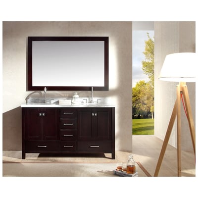 Ariel Bathroom Vanities, Double Sink Vanities, 50-70, Dark Brown, Complete Vanity Sets, Espresso, 816606014996, A061D-ESP