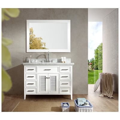 Ariel Kensington 49" Single Sink Bathroom Vanity Set In White