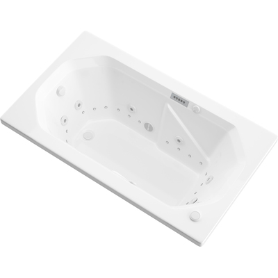 Meditub Atlantis Whirlpools Mirage  Deluxe Series 35.875 x 59.625in. Air and Whirlpool Jetted Bathtub in White, 191042063983, 3660MDRX