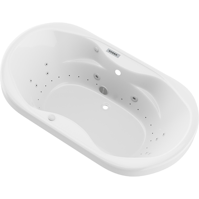 Atlantis Whirlpools Indulgence 41 x 70 Oval Air & Whirlpool Jetted Bathtub with Center Drain in White, 848308096901, 4170IDRX