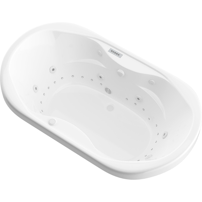 Atlantis IndulgenceWaterfall Oval Dual Whirlpool and Air Jetted Drop-In Bathtub 4170IFDLX