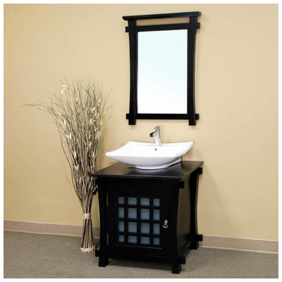 Bellaterra Home 30 In Single Sink Solid Wood Bathroom Vanity Black 203012