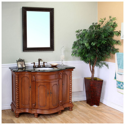 Bellaterra Home 48 In Single Sink Solid Wood Bathroom Vanity Light Walnut 600161-LW-BG