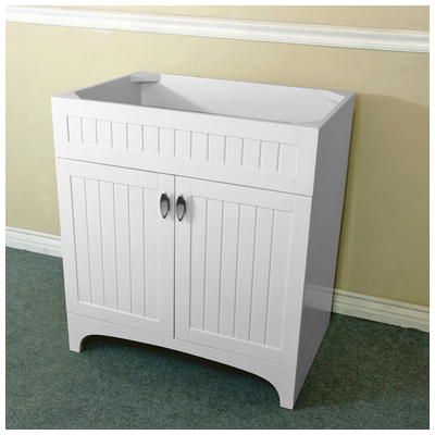 Bellaterra Home 32 In Single Sink Solid Wood Bathroom Vanity White Cabinet Only 7615-WH