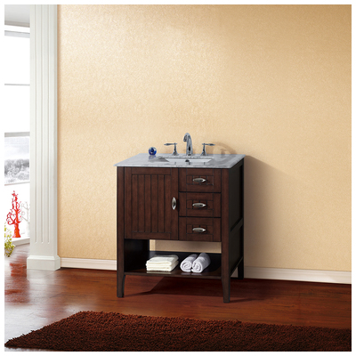 Bellaterra Bathroom Vanities, Single Sink Vanities, Under 30, Dark Brown, Cabinets Only, Birch+veneer over plywood, 609456801294, 7616-SW