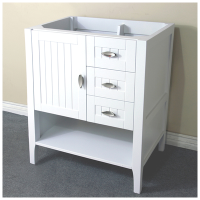 Bellaterra Home 29 In Single Sink Solid Wood Bathroom Vanity White Cabinet Only 7616-WH