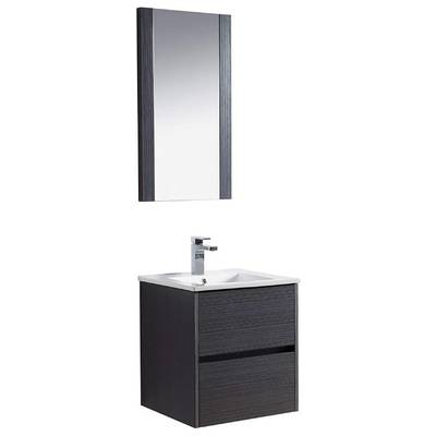 Blossom 20 Inch Bathroom Vanity with Ceramic Sink & Mirror - Silver Grey 016 20 16 C M