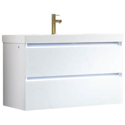 Blossom 36 Inch Bathroom Vanity with Acrylic Sink - Calacatta White 018 36 23 A MT12
