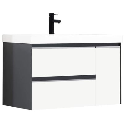 Blossom 36 Inch Bathroom Vanity with Acrylic Sink - White 019 36 01 A MT12