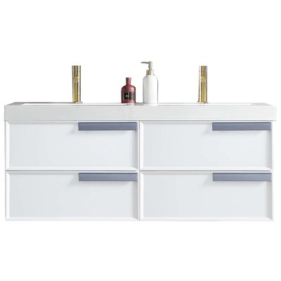 Blossom 48 Inch Bathroom Vanity with Acrylic Double Sinks - White 020 48 01 A MT12
