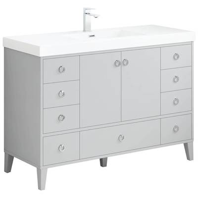 Blossom 48 Inch Bathroom Vanity with Acrylic Single Sink - Metal Gray 023 48 15S A