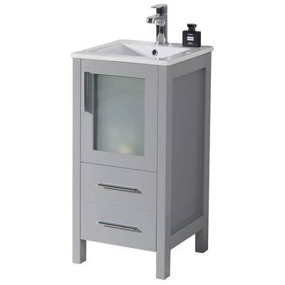 Blossom 16 Inch Bathroom Vanity Base Only - Metal Grey V8001 18 15