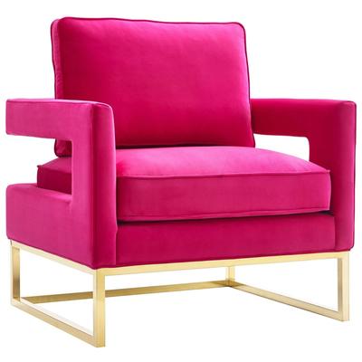 Contemporary Design Furniture Avery Pink Velvet Chair With Polished Gold Base  CDF-A120