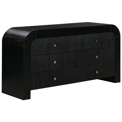 Contemporary Design Furniture Hump 6 Drawer Black Dresser  CDF-B44098