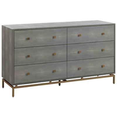 Contemporary Design Furniture Bedroom Chests and Dressers, Grey, Acacia,Vegan Shagreen, Dressers, 793611835542, CDF-B44147,Over 50 in.,40 - 60 in.,Under 20 in.
