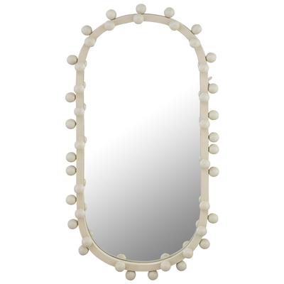 Contemporary Design Furniture Mirrors, Oval, Ivory, Glass,Iron,MDF, Mirrors, 793580618207, CDF-C18422