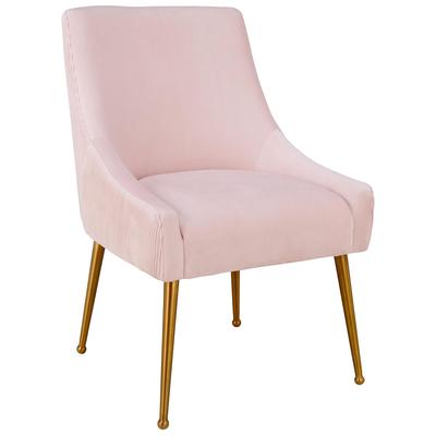 Contemporary Design Furniture Beatrix Pleated Blush Velvet Side Chair  CDF-D6396