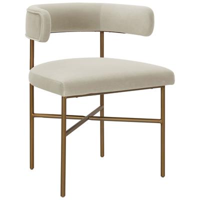 Contemporary Design Furniture Kim Performance Velvet Chair in Cream  CDF-D6433