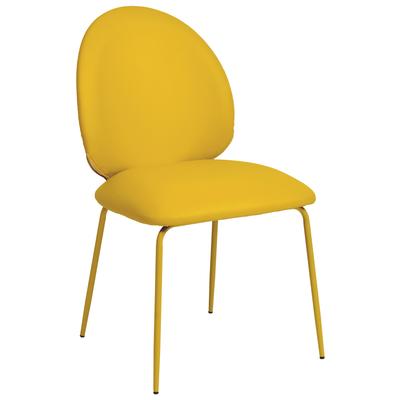 Contemporary Design Furniture Lauren Yellow Vegan Leather Kitchen Chairs - Set of 2  CDF-D68696