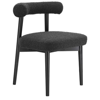 Contemporary Design Furniture Spara Black Boucle Side Chair  CDF-D68758